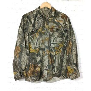 Whitewater Realtree Hardwoods  Camouflage Long Sleeve Button Up Shirt Men's M